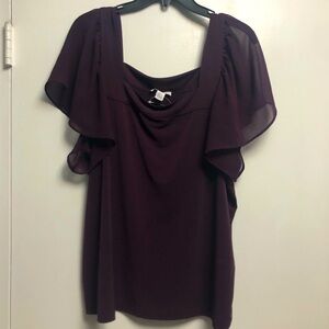 Calvin Klein short sleeve purple blouse, size XL.